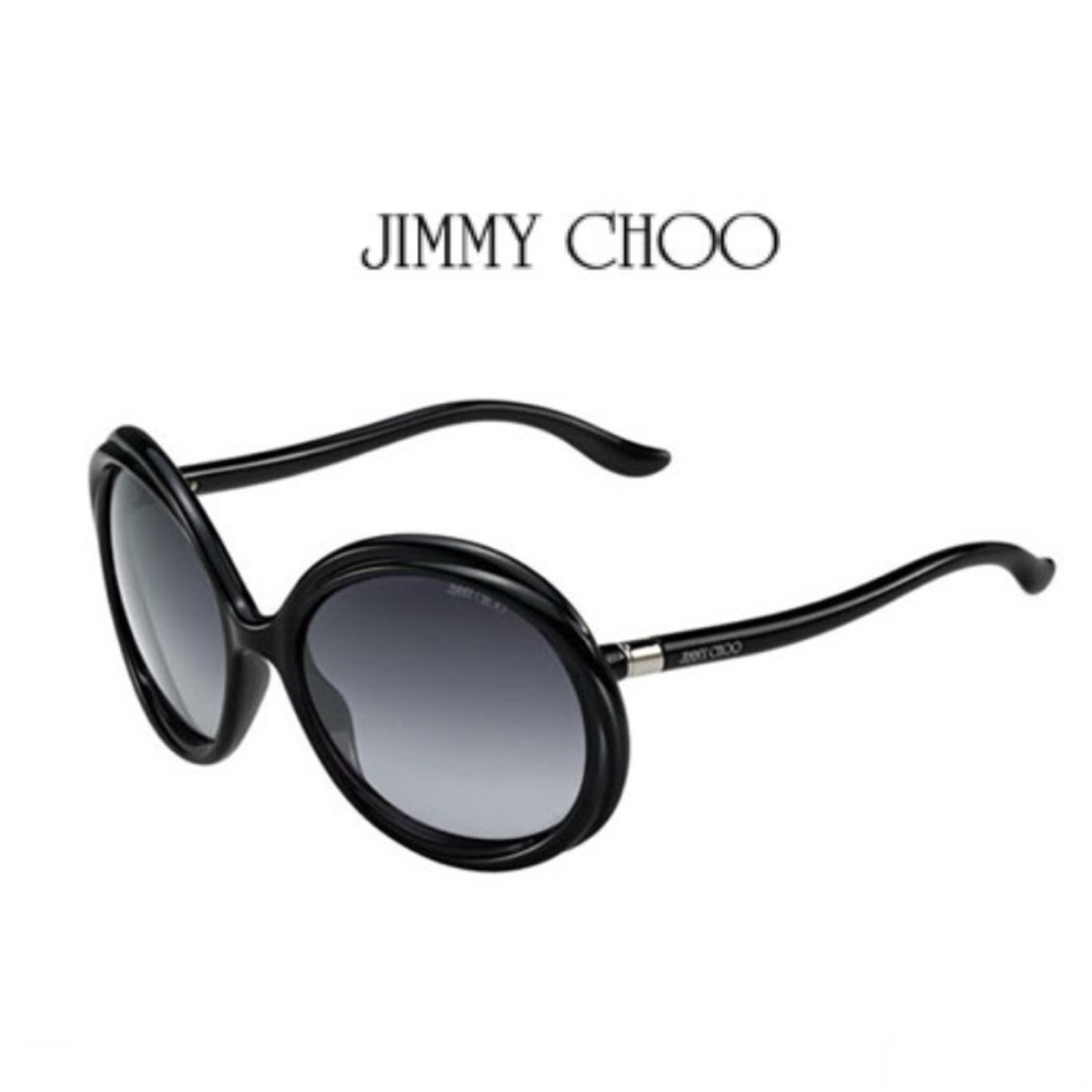 EUC Jimmy Choo Mindy/S Sunglasses, Round, Black, Box